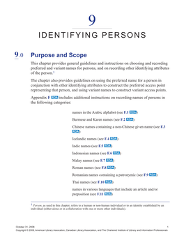 Identifying Persons