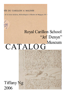 Museum Catalog of the Royal Carillon School