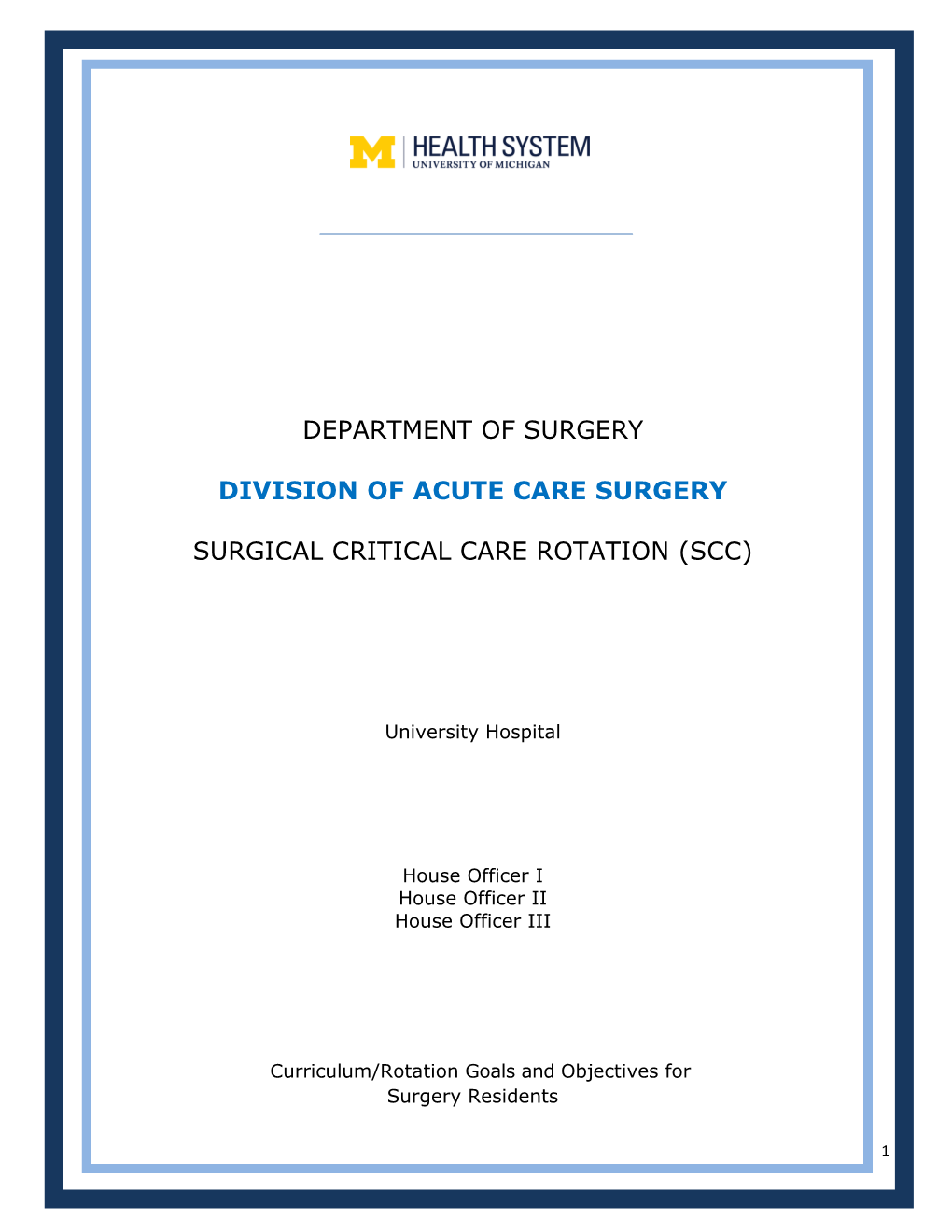 Division of Acute Care Surgery