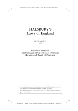 HALSBURY's Laws of England