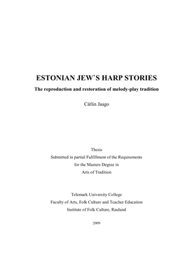 Estonian Jew`S-Sharp Stories