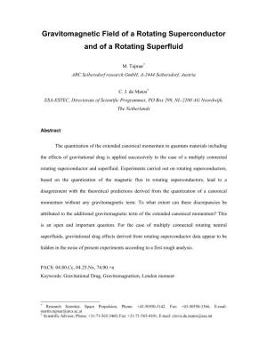Gravitomagnetic Field of a Rotating Superconductor and of a Rotating Superfluid