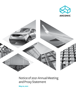 Notice of 2021 Annual Meeting and Proxy Statement May 20, 2021 NOTICE of ANNUAL MEETING of SHAREHOLDERS to BE HELD MAY 20, 2021