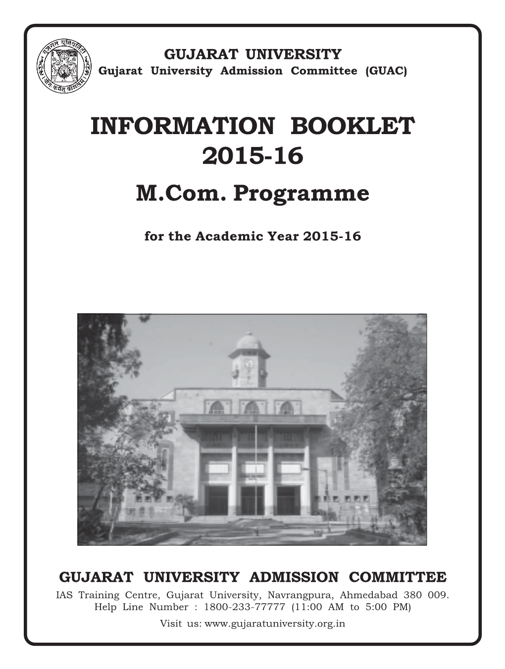 INFORMATION BOOKLET 2015-16 M.Com