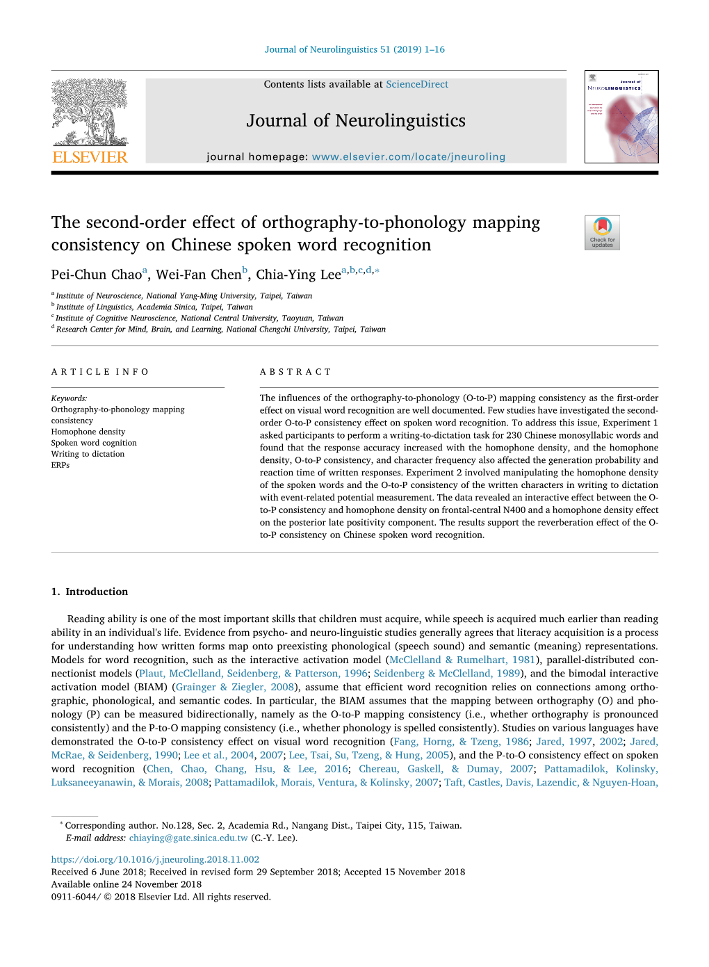 The Second-Order Effect of Orthography-To-Phonology Mapping