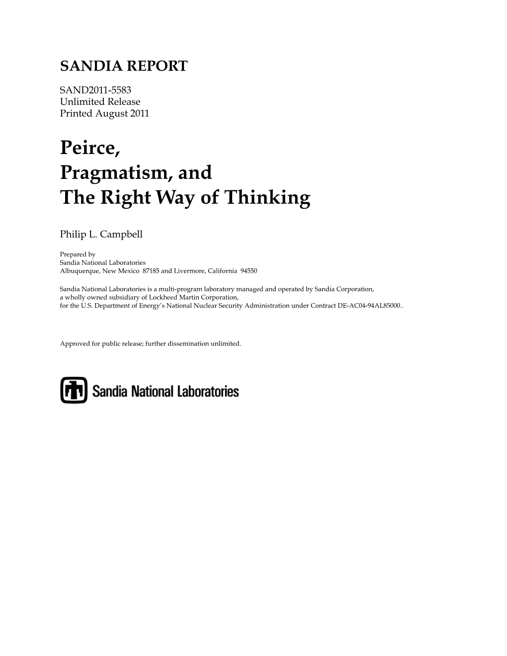 Peirce, Pragmatism, and the Right Way of Thinking