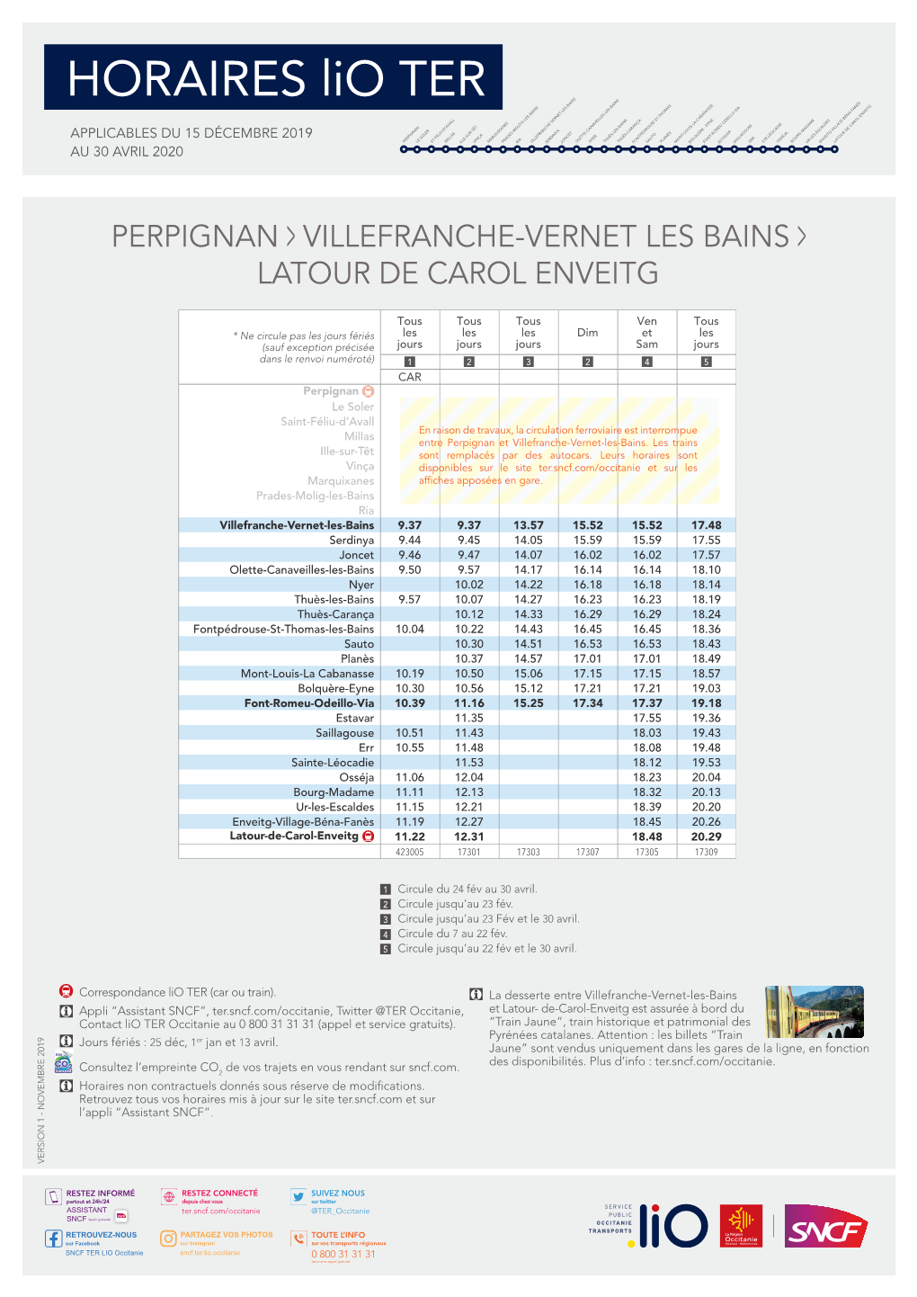 HORAIRES Lio TER