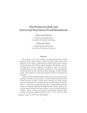 The Deduction Rule and Linear and Near-Linear Proof Simulations