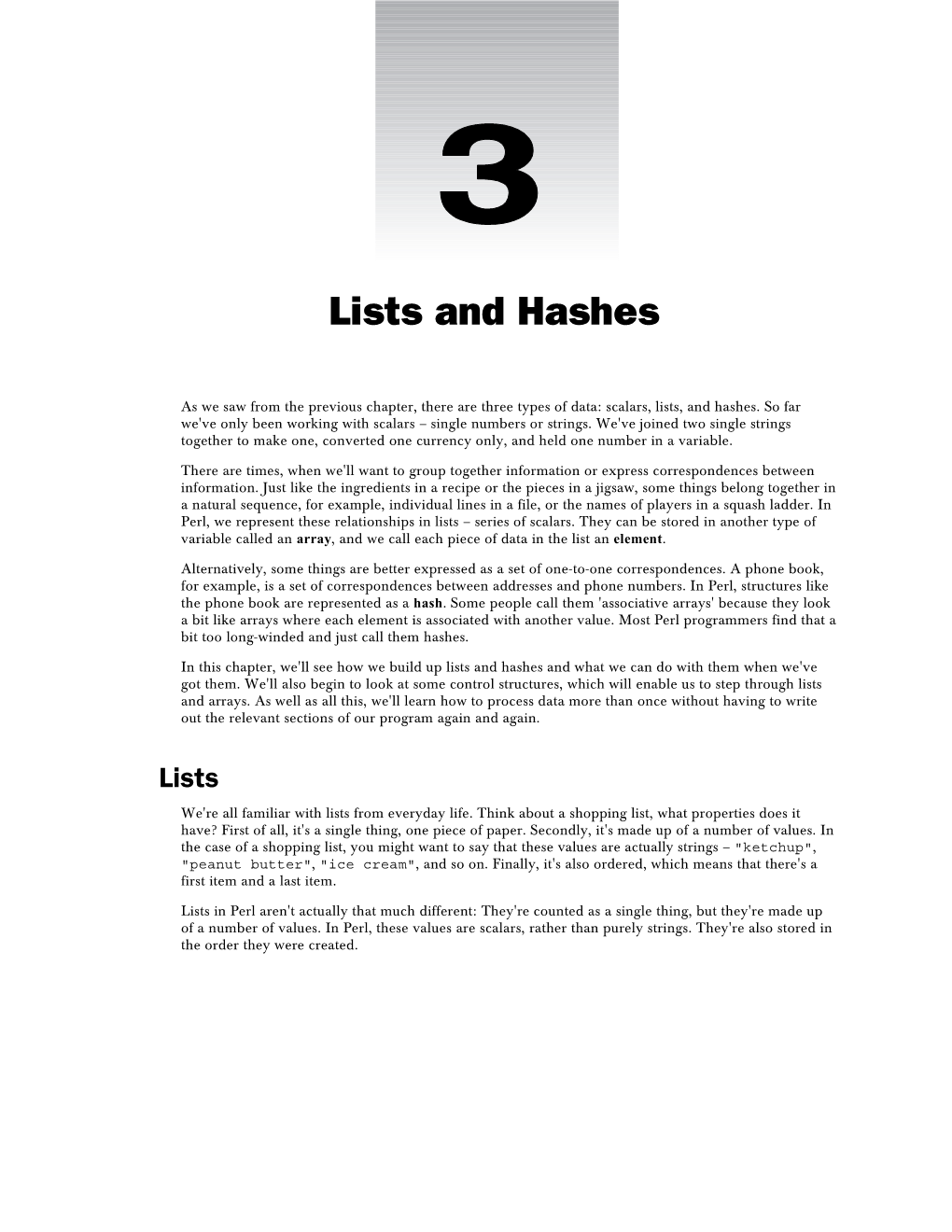 Lists and Hashes