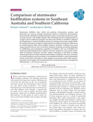 Comparison of Stormwater Biofiltration Systems in Southeast Australia And