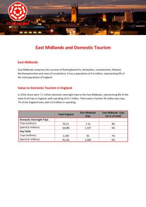 East Midlands and Domestic Tourism