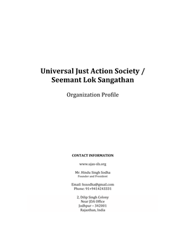 UJAS-SLS Organization Profile