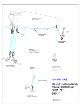 Running Rigging Plans Sheet 1 of 12 Dh-04-17 View Looking Fwd Under Sheet Winch Pedestal