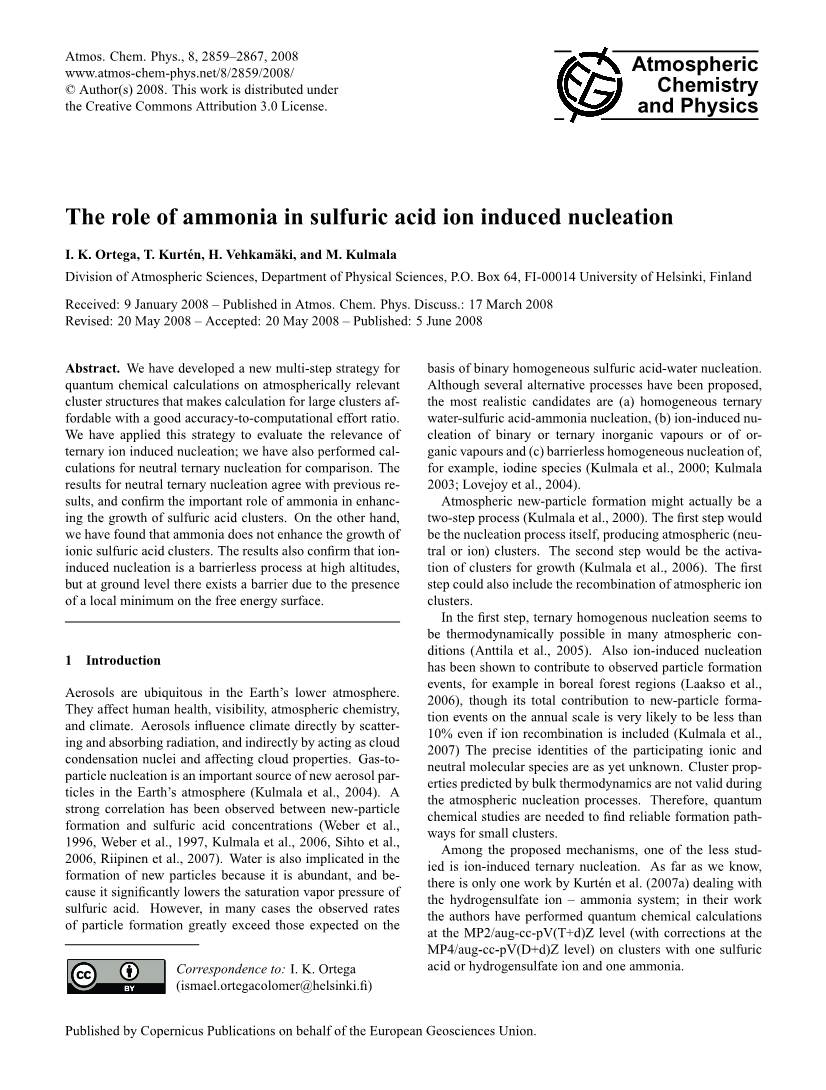 The Role of Ammonia in Sulfuric Acid Ion Induced Nucleation