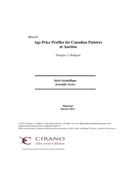 Age-Price Profiles for Canadian Painters at Auction