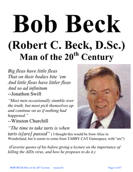 (Robert C. Beck, D.Sc.) Man of the 20Th Century