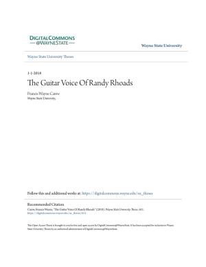The Guitar Voice of Randy Rhoads