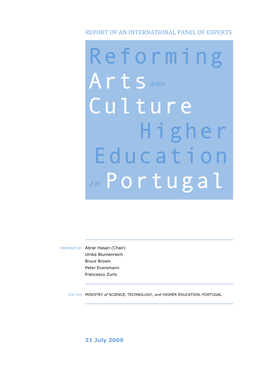 Reforming Artsand Culture Higher Education in Portugal