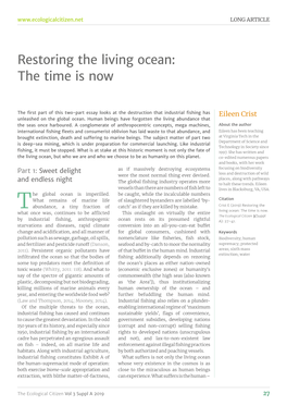 Restoring the Living Ocean: the Time Is Now