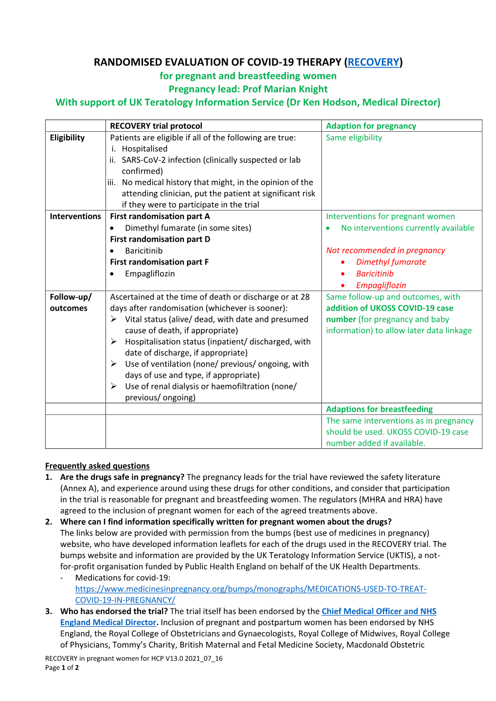 Randomised Evaluation of Covid-19 Therapy (Recovery)