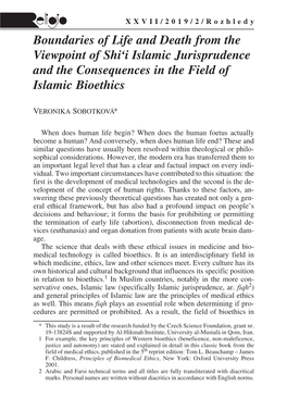 Boundaries of Life and Death from the Viewpoint of Shi'i Islamic