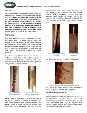 Technical Service Bulletin: Anode Rods – Potential Action Required