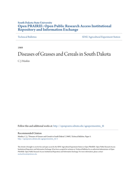 Diseases of Grasses and Cereals in South Dakota C