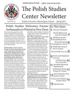The Polish Studies Center Newsletter, 2015.Pdf