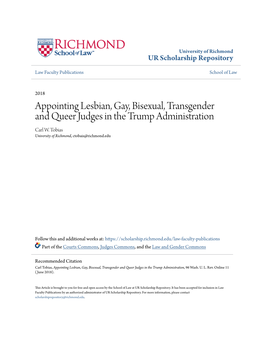 Appointing Lesbian, Gay, Bisexual, Transgender and Queer Judges in the Trump Administration Carl W