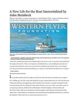 Press Here for Link to "Western Flyer" Article