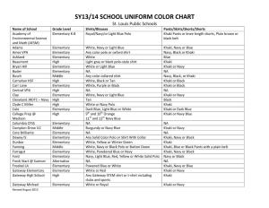SY13/14 SCHOOL UNIFORM COLOR CHART St
