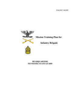 Mission Training Plan for Infantry Brigade