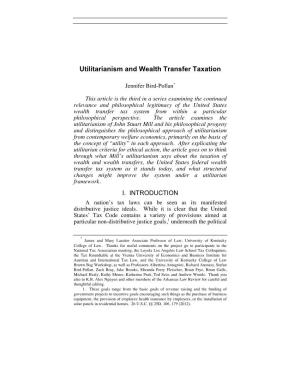 Utilitarianism and Wealth Transfer Taxation