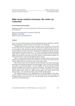 High-Energy Neutrino Astronomy: the Cosmic Ray Connection