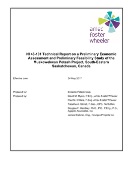 NI 43-101 Technical Report on a Preliminary Economic Assessment
