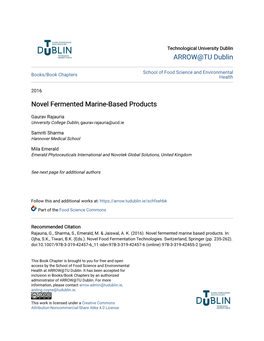 Novel Fermented Marine-Based Products