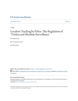 Location Tracking by Police: the Regulation of ‘Tireless and Absolute Surveillance’ Bert-Jaap Koops