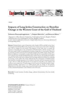 Impacts of Long Jetties Construction on Shoreline Change at the Western Coast of the Gulf of Thailand