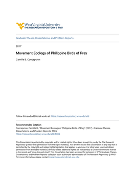 Movement Ecology of Philippine Birds of Prey