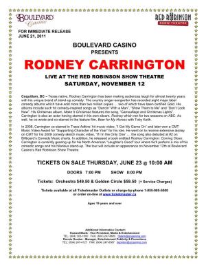 Rodney Carrington Live at the Red Robinson Show Theatre