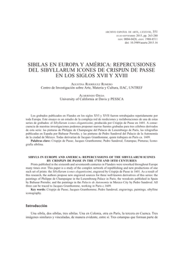 Sibilas En Europa Y América: Repercusiones Del Sibyllarum Icones De Crispijn De Passe En Los Siglos Xvii Y Xviii