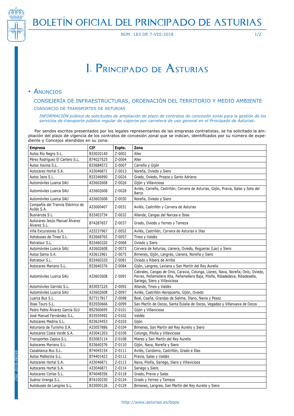 Boletín Oficial Del Principado De Asturias