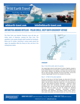 Antarctica Aboard Ortelius - Polar Circle, Deep South Discovery Voyage