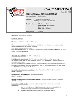 Spring 2015 AGM Minutes