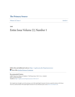 Entire Issue Volume 22, Number 1