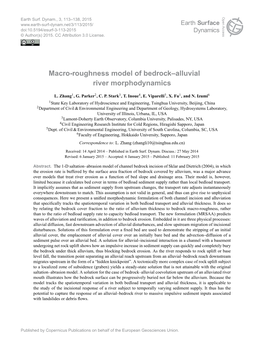 Macro-Roughness Model of Bedrock–Alluvial River Morphodynamics