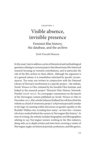 Reclaiming Women's Agency in Swedish Film History And