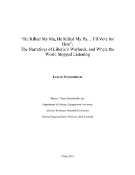 The Narratives of Liberia's Warlords, and Where