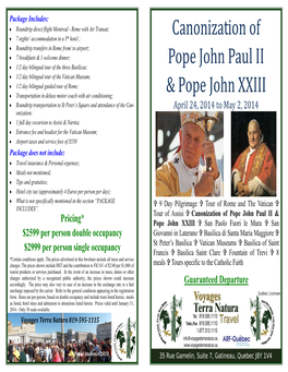 Canonization of Pope John Paul II & Pope John XXIII