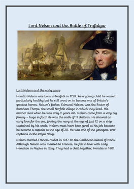 Lord Nelson and the Battle of Trafalgar